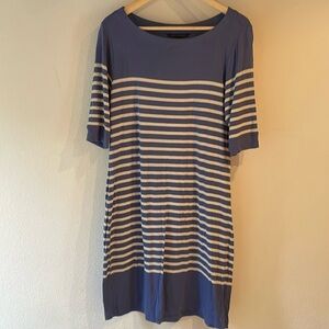 Banana Republic Boatneck Short Sleeves Striped TShirt Dress, Size M